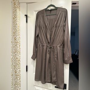 BCBG OLINA SHIRT DRESS DUSTY OLIVE LIKE NEW